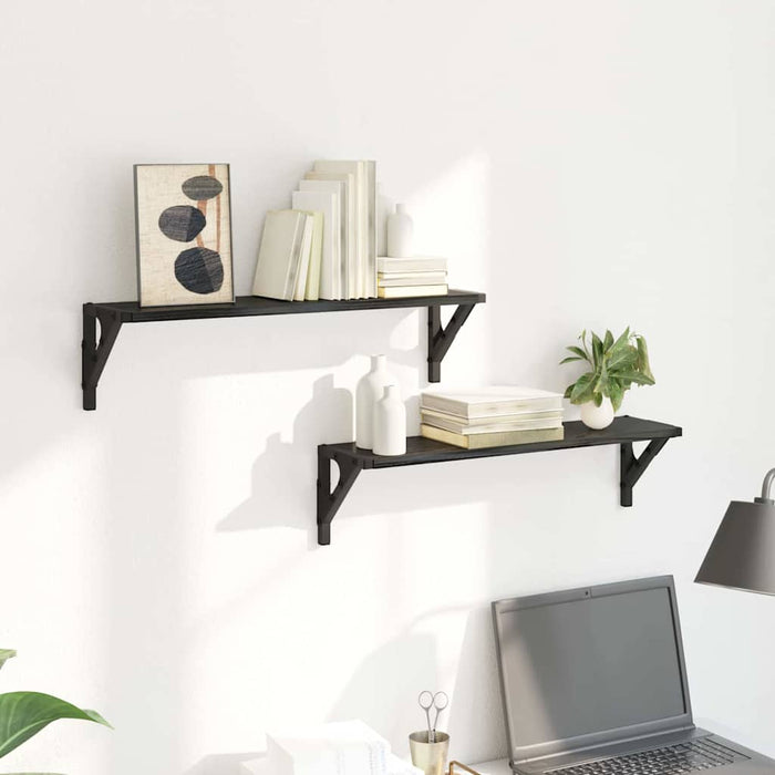 Șemele de perete cu raft 2 pcs Stejar Negru 60 x 15 x 15,5 cm - WALTI WALTI