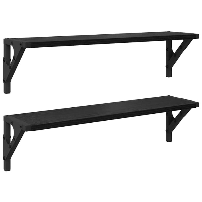 Șemele de perete cu raft 2 pcs Stejar Negru 60 x 15 x 15,5 cm - WALTI WALTI