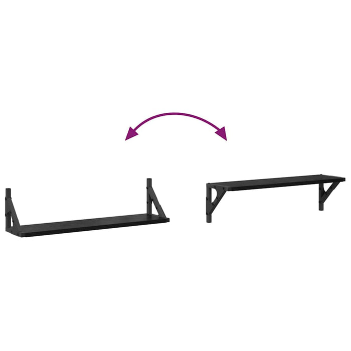 Șemele de perete cu raft 2 pcs Stejar Negru 60 x 15 x 15,5 cm - WALTI WALTI