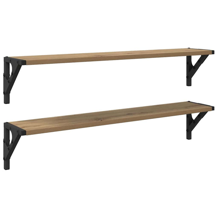 Șemele de perete 2 pcs Stejar Artizanal 80 x 15 x 15,5 cm - WALTI WALTI