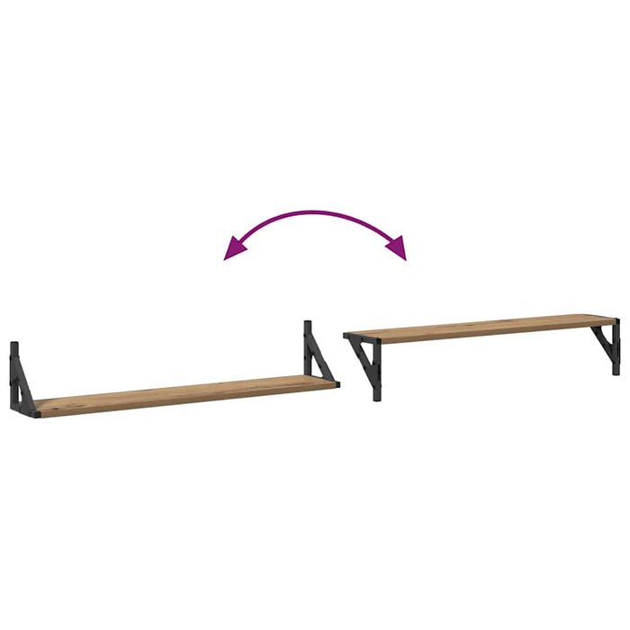 Șemele de perete 2 pcs Stejar Artizanal 80 x 15 x 15,5 cm - WALTI WALTI