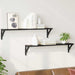 Șemele de perete cu raft 2 pcs Stejar Negru 80 x 15 x 15,5 cm - WALTI WALTI