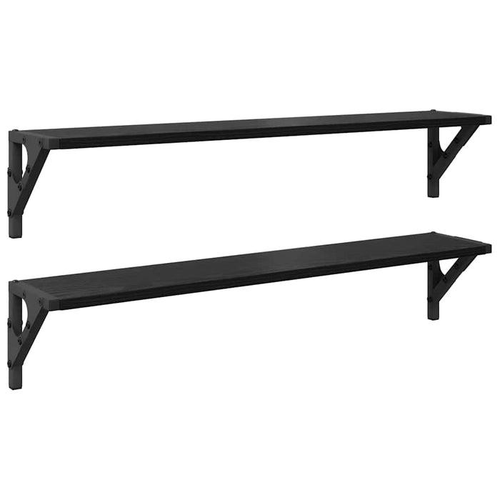 Șemele de perete cu raft 2 pcs Stejar Negru 80 x 15 x 15,5 cm - WALTI WALTI
