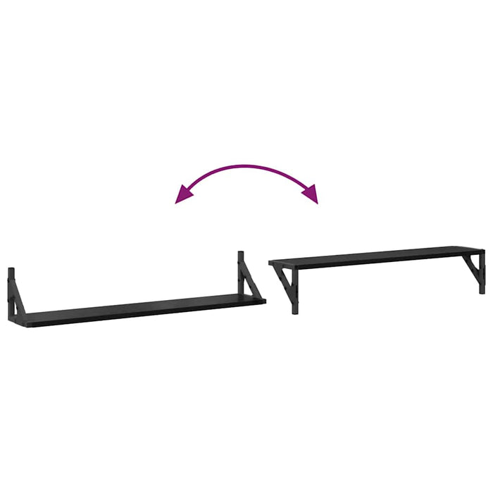 Șemele de perete cu raft 2 pcs Stejar Negru 80 x 15 x 15,5 cm - WALTI WALTI