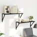 Șemele de perete cu raft 2 pcs Stejar Negru 60 x 25 x 25,5 cm - WALTI WALTI