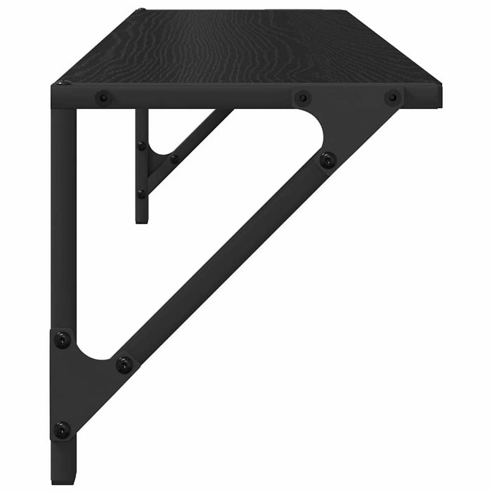 Șemele de perete cu raft 2 pcs Stejar Negru 80 x 25 x 25,5 cm - WALTI WALTI