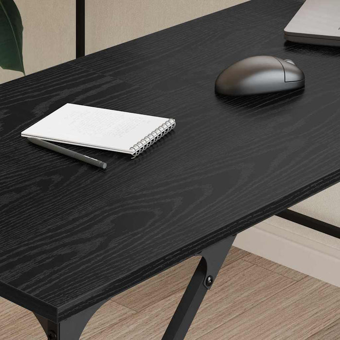 Birou Stejar Negru 149 x 149 x 75 cm Lemn compozit - WALTI WALTI