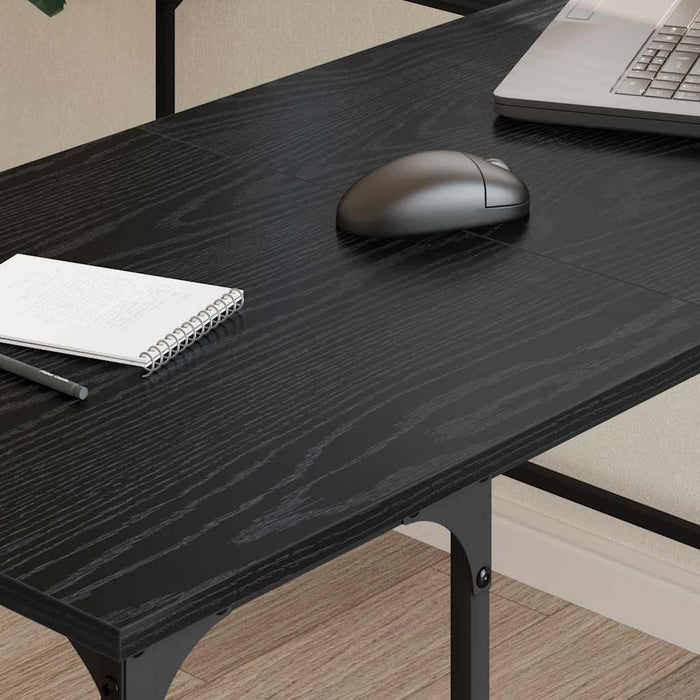 Birou Stejar Negru 139 x 139 x 75 cm Lemn compozit - WALTI WALTI