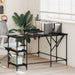 Birou Stejar Negru 139 x 139 x 75 cm Lemn compozit - WALTI WALTI