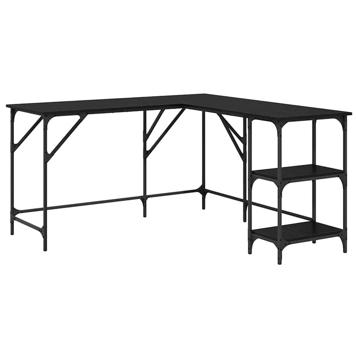 Birou Stejar Negru 139 x 139 x 75 cm Lemn compozit - WALTI WALTI