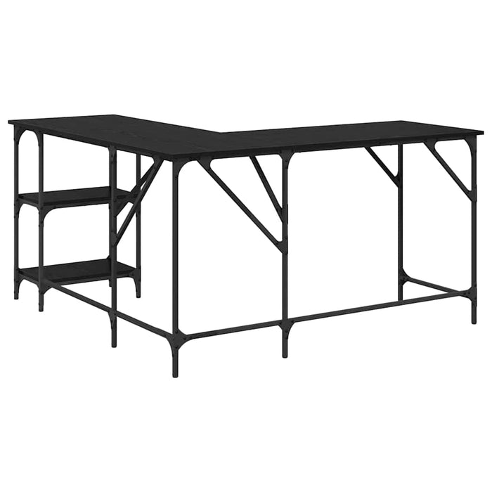 Birou Stejar Negru 139 x 139 x 75 cm Lemn compozit - WALTI WALTI