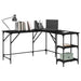 Birou Stejar Negru 139 x 139 x 75 cm Lemn compozit - WALTI WALTI