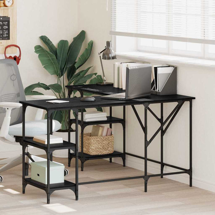 Birou Stejar Negru 139 x 139 x 75 cm Lemn compozit - WALTI WALTI