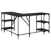 Birou Stejar Negru 139 x 139 x 75 cm Lemn compozit - WALTI WALTI