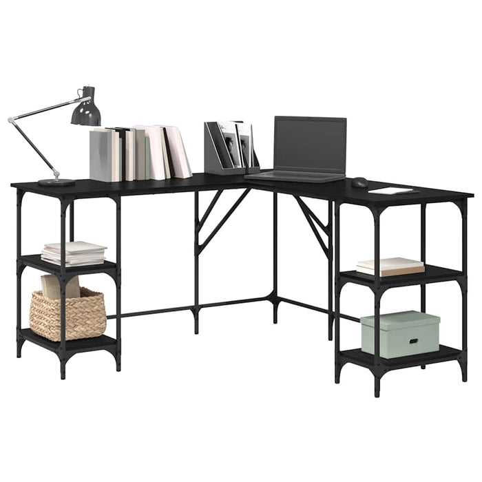 Birou Stejar Negru 139 x 139 x 75 cm Lemn compozit - WALTI WALTI