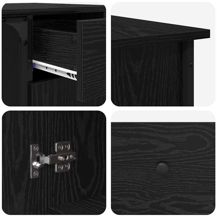 Birou Stejar Negru 141 x 141 x 75 cm Lemn compozit - WALTI WALTI