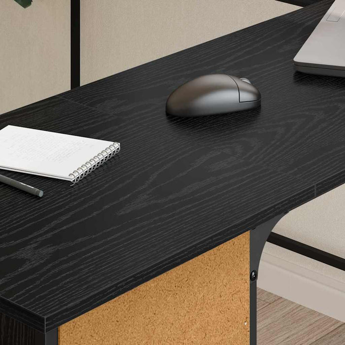 Birou Stejar Negru 141 x 141 x 75 cm Lemn compozit - WALTI WALTI
