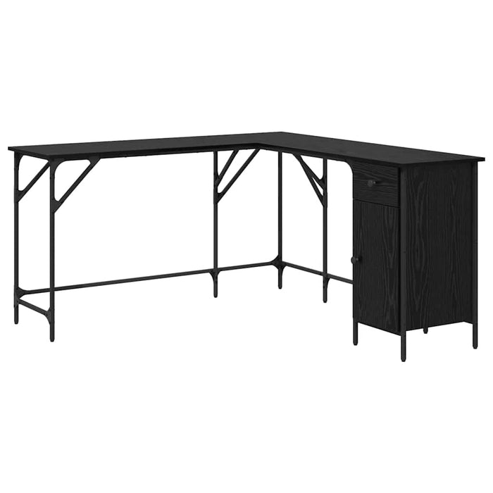 Birou Stejar Negru 141 x 141 x 75 cm Lemn compozit - WALTI WALTI