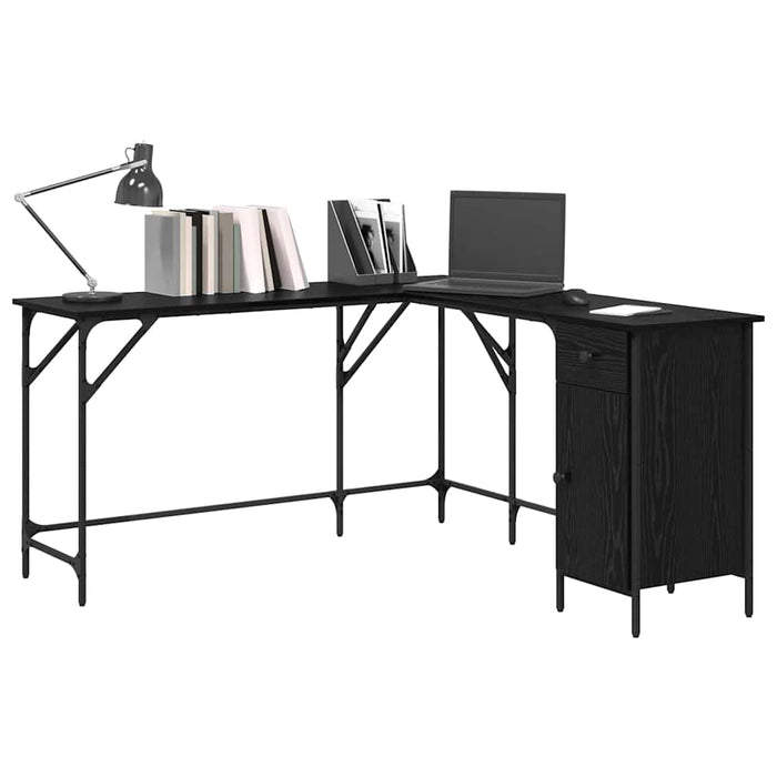 Birou Stejar Negru 141 x 141 x 75 cm Lemn compozit - WALTI WALTI