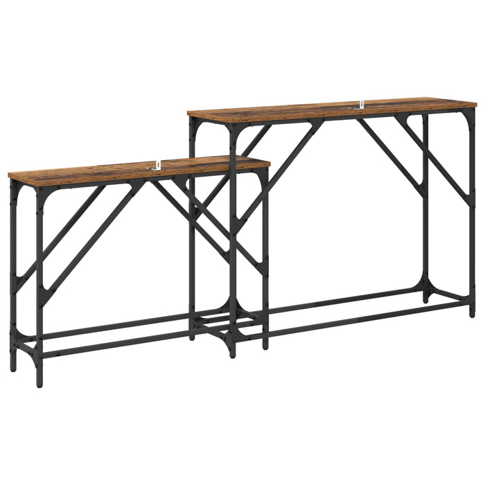 Masă de consolă 2 pcs Lemn Vechi 100 x 28 x 75 cm Lemn compozit - WALTI WALTI