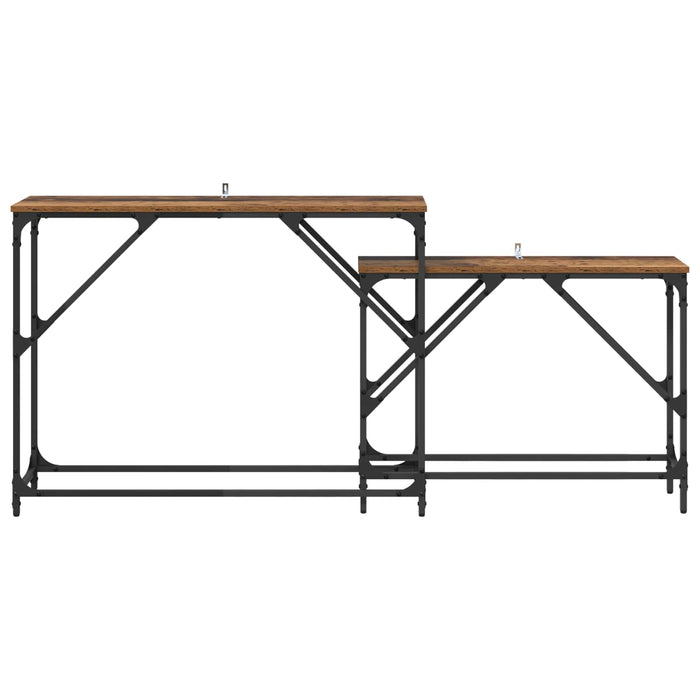 Masă de consolă 2 pcs Lemn Vechi 100 x 28 x 75 cm Lemn compozit - WALTI WALTI