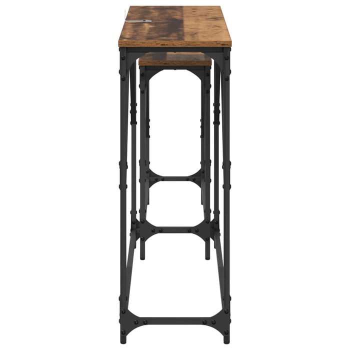 Masă de consolă 2 pcs Lemn Vechi 100 x 28 x 75 cm Lemn compozit - WALTI WALTI