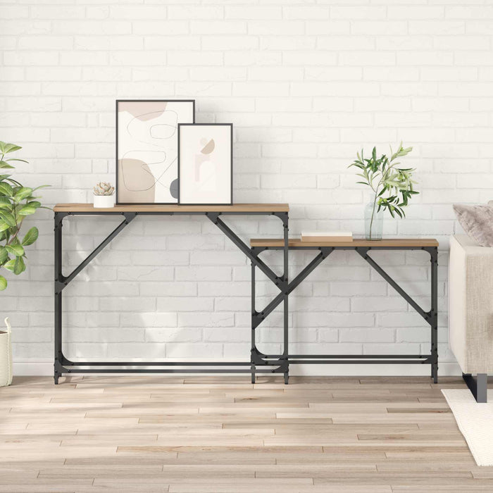 Masă de consolă 2 pcs Stejar Artizanal 100 x 28 x 75 cm - WALTI WALTI