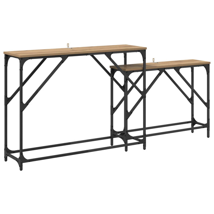 Masă de consolă 2 pcs Stejar Artizanal 100 x 28 x 75 cm - WALTI WALTI
