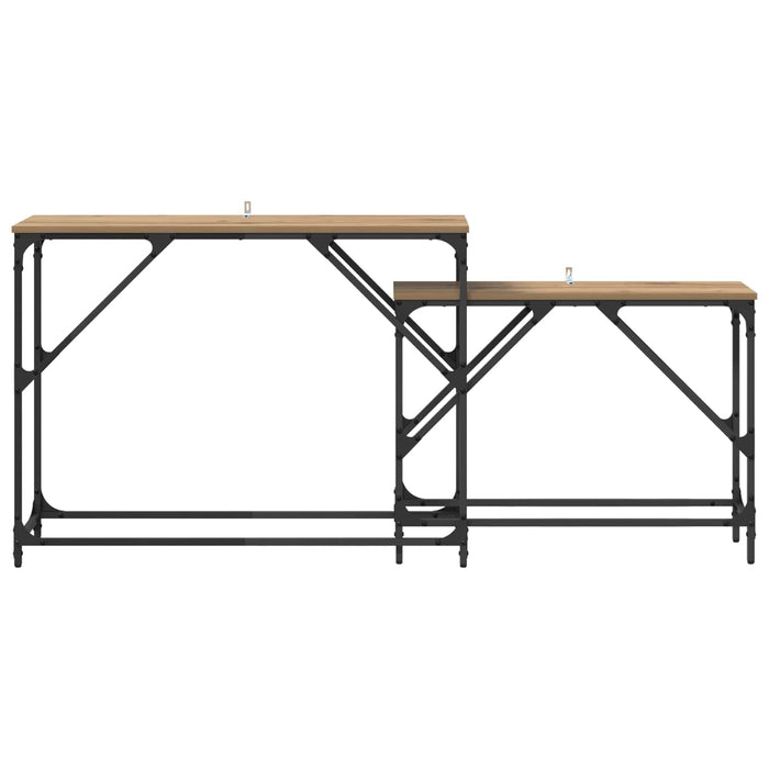 Masă de consolă 2 pcs Stejar Artizanal 100 x 28 x 75 cm - WALTI WALTI