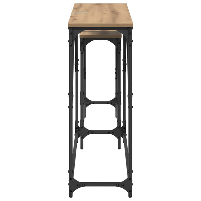 Masă de consolă 2 pcs Stejar Artizanal 100 x 28 x 75 cm - WALTI WALTI