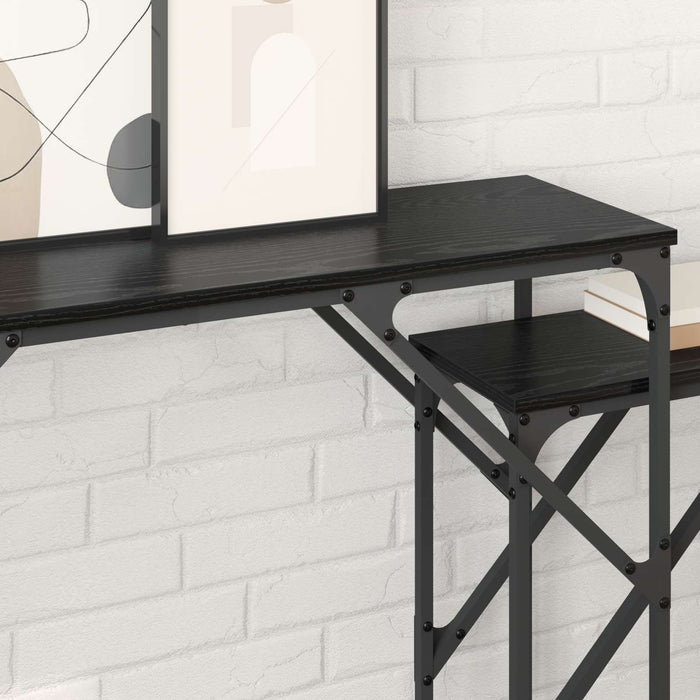Masă de consolă 2 pcs Stejar Negru 100 x 28 x 75 cm - WALTI WALTI
