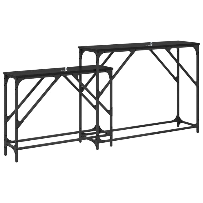 Masă de consolă 2 pcs Stejar Negru 100 x 28 x 75 cm - WALTI WALTI