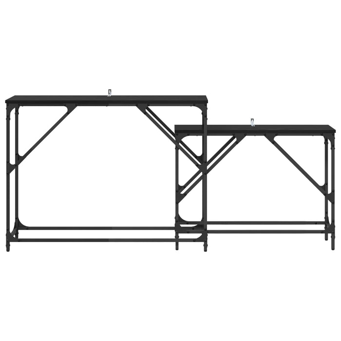 Masă de consolă 2 pcs Stejar Negru 100 x 28 x 75 cm - WALTI WALTI