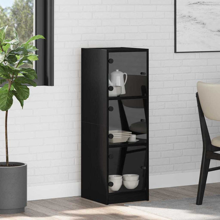 Bufet Stejar Negru 35 x 37 x 109 cm Lemn compozit - WALTI WALTI