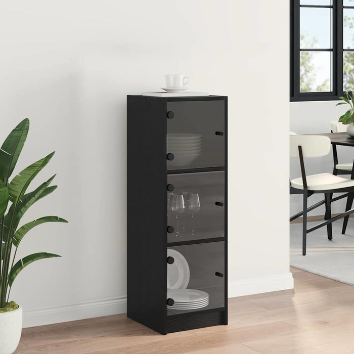 Bufet Stejar Negru 35 x 37 x 109 cm Lemn compozit - WALTI WALTI