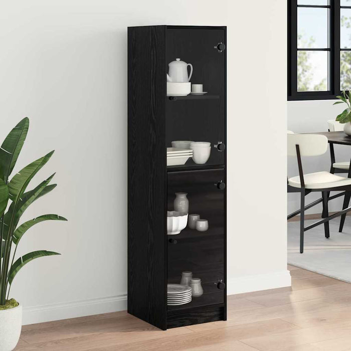 Bufet Stejar Negru 35 x 37 x 142 cm Lemn compozit - WALTI WALTI