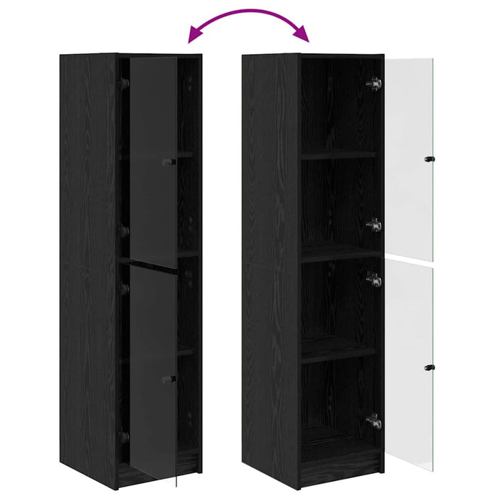 Bufet Stejar Negru 35 x 37 x 142 cm Lemn compozit - WALTI WALTI