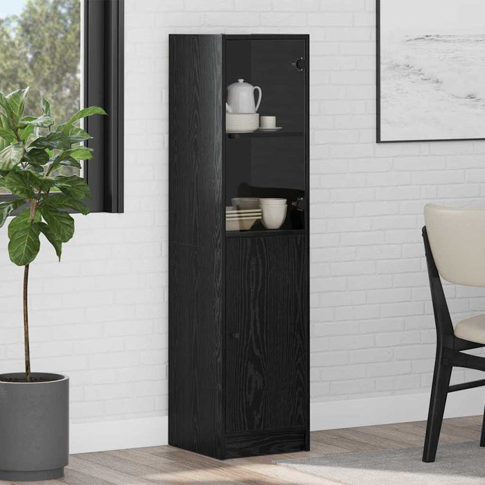 Bufet Stejar Negru 35 x 37 x 142 cm Lemn compozit - WALTI WALTI
