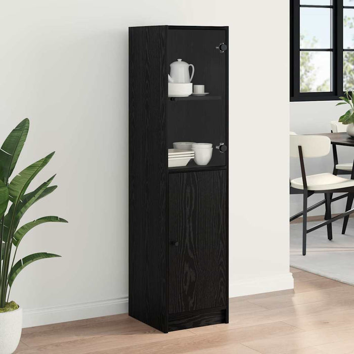 Bufet Stejar Negru 35 x 37 x 142 cm Lemn compozit - WALTI WALTI