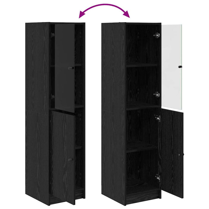 Bufet Stejar Negru 35 x 37 x 142 cm Lemn compozit - WALTI WALTI