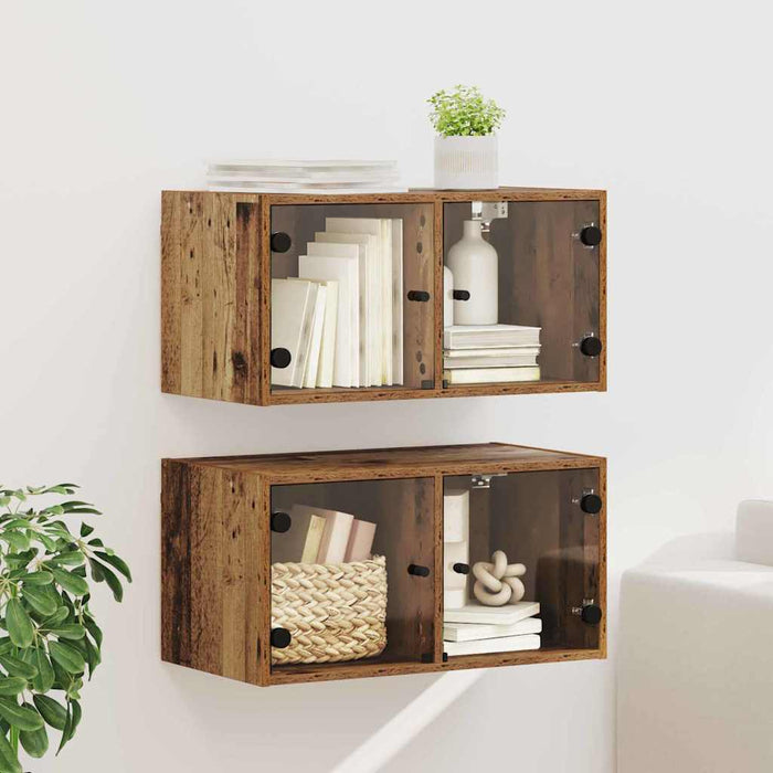 Dulapuri de perete Pe perete 2 pcs Lemn Vechi 68 x 37 x 35 cm - WALTI WALTI