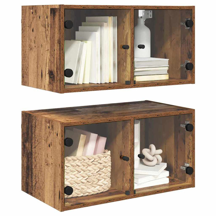 Dulapuri de perete Pe perete 2 pcs Lemn Vechi 68 x 37 x 35 cm - WALTI WALTI