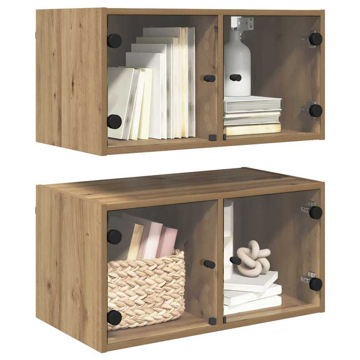 Dulapuri de perete 2 pcs Stejar Artizanal 68 x 37 x 35 cm - WALTI WALTI