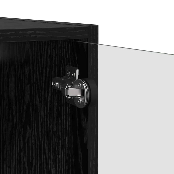 Dulapuri de perete Pe perete 2 pcs Stejar Negru 68 x 37 x 35 cm - WALTI WALTI