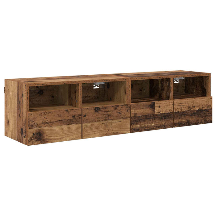 Dulapuri pentru TV Pe perete 2 pcs Lemn Vechi 60 x 30 x 30 cm - WALTI WALTI