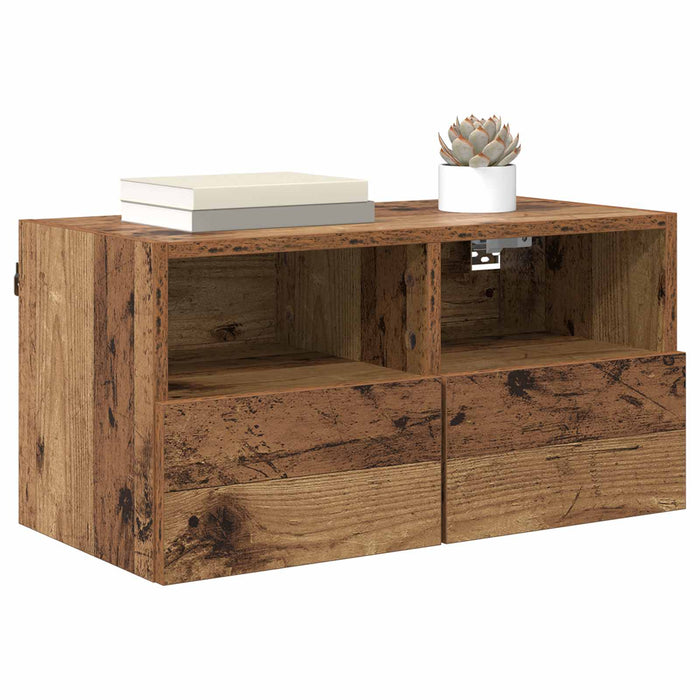 Dulapuri pentru TV Pe perete 2 pcs Lemn Vechi 60 x 30 x 30 cm - WALTI WALTI