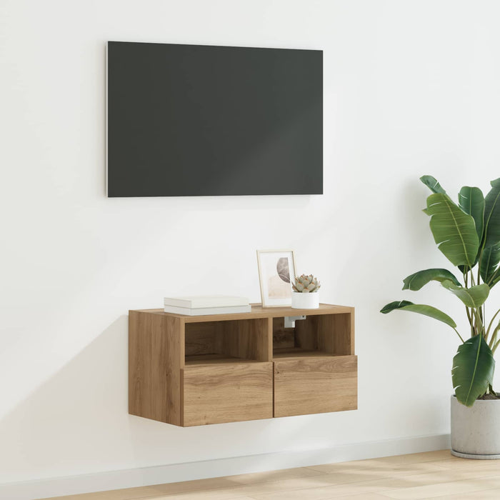 Dulap TV de perete Pe perete Stejar Artizanal 60 x 30 x 30 cm - WALTI WALTI