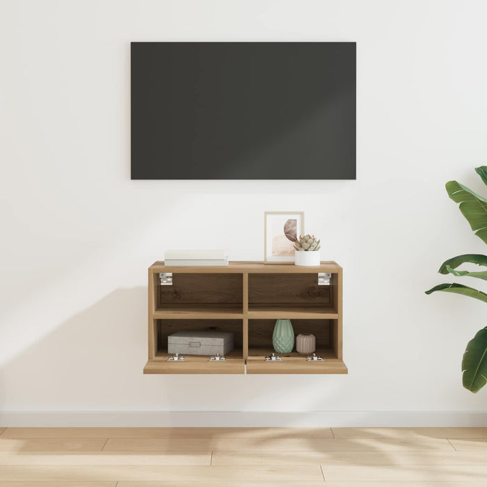 Dulap TV de perete Pe perete Stejar Artizanal 60 x 30 x 30 cm - WALTI WALTI