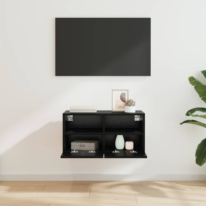Dulap TV de perete Stejar Negru 60 x 30 x 30 cm Lemn compozit - WALTI WALTI