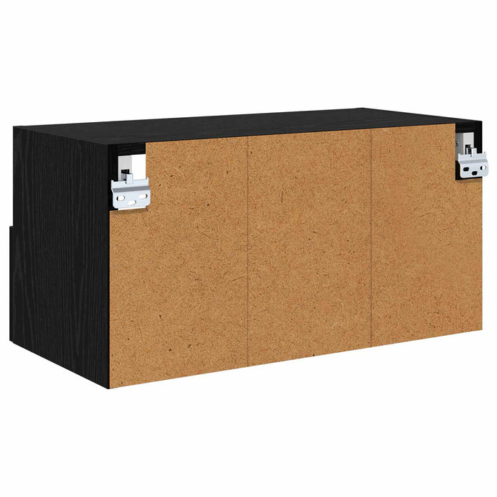 Dulap TV de perete Stejar Negru 60 x 30 x 30 cm Lemn compozit - WALTI WALTI